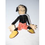 DEAN'S RAG BOOK MICKEY MOUSE CIRCA 1930'S, BLACK VELVET BODY, WHITE VELVET FACE WITH PRINTED