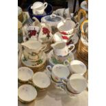FOUR ASSORTED PART TEA SETS TO INCLUDE GRAFTON, CORONET CHINA, SUZIE COOPER AND UNSIGNED HAND-