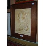EARLY 20TH CENTURY BRITISH SCHOOL CATHERINE FITZGERALD PLASTER RELIEF PLAQUE, DATED 1903 AND