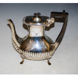 LONDON SILVER COFFEE POT MAKERS MARK 'WALKER AND HALL', GROSS WEIGHT 22.4 TROY OZ.