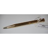 VINTAGE 9CT GOLD YARD-O-LED PROPELLING PENCIL, GROSS WEIGHT 20.9 GRAMS.