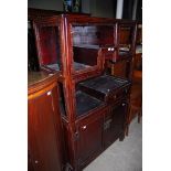 A CHINESE DISPLAY / CURIO CABINET, PROBABLY 19TH CENTURY, SET WITH ASYMMETRIC ARRANGEMENT OF FIVE