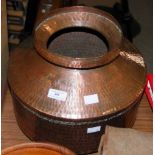 PERSIAN HAMMERED COPPER CYLINDRICAL POT.