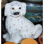 A LATE 19TH / EARLY 20TH CENTURY STAFFORDSHIRE WALLY DUG, 32CM HIGH