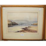 •AR TWO FRAMED DECORATIVE WATERCOLOUR PAINTINGS, INCLDUING H. HUGHES RICHARDSON