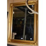 RECTANGULAR BEVELLED GILT FRAMED WALL MIRROR