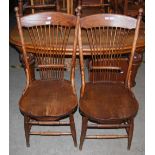 COLLECTION OF CHAIRS TO INCLUDE A PAIR OF SPINDLE-BACK SIDE CHAIRS, ANOTHER PAIR OF SPINDLE-BACK