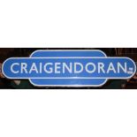 RAILWAYANA - A BRITISH RAILWAYS SCOTTISH REGION ENAMEL TOTEM SIGN, 'CRAIGENDORAN', 92CM WIDE.