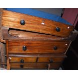 A 19TH CENTURY MAHOGANY CHEST OF FOUR DRAWERS (AS FOUND)