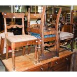 *SET OF FOUR 19TH CENTURY SCOTTISH DINING CHAIRS COMPRISING ONE CARVER AND THREE SIDE CHAIRS