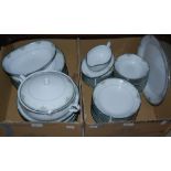 TWO BOXES - NORITAKE GREEN BRIER PATTERN PART DINNER SET.