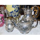 A LATE 19TH / EARLY 20TH CENTURY EP FOUR PIECE TEASET
