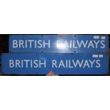RAILWAYANA - A BRITISH RAILWAYS SCOTTISH REGION TWO RECTANGULAR ENAMEL POSTER BOARDS/ TIMETABLE