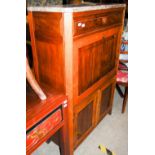 A 19TH CENTURY CONTINENTAL MARBLE TOP SECRETAIRE A ABATTANT