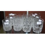 COLLECTION OF CUT GLASSWARE TO INCLUDE SIX CUT CRYSTAL STRAIGHT-SIDED TUMBLERS AND SIX OTHER