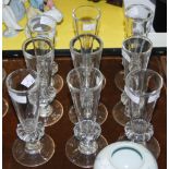 SET OF NINE 19TH CENTURY CHAMPAGNE FLUTES WITH SPIRAL RING DETAIL