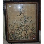 EMBROIDERED FIRE SCREEN WITH STRUT SUPPORT AND TWO BUN FEET