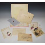 A COLLECTION OF VICTORIAN VALENTINES CARD, IN A PINK-EDGED CARDBOARD BOX, THE COVER DECORATED WITH