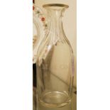 RAILWAYANA, LATE 19TH CENTURY CLEAR GLASS CARAFE WITH FACETED NECK BEARING THE INITIALS 'M. R.