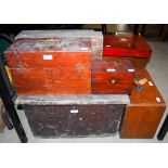 A COLLECTION OF TEN ASSORTED WOODEN BOXES OF VARIOUS SHAPES AND SIZES