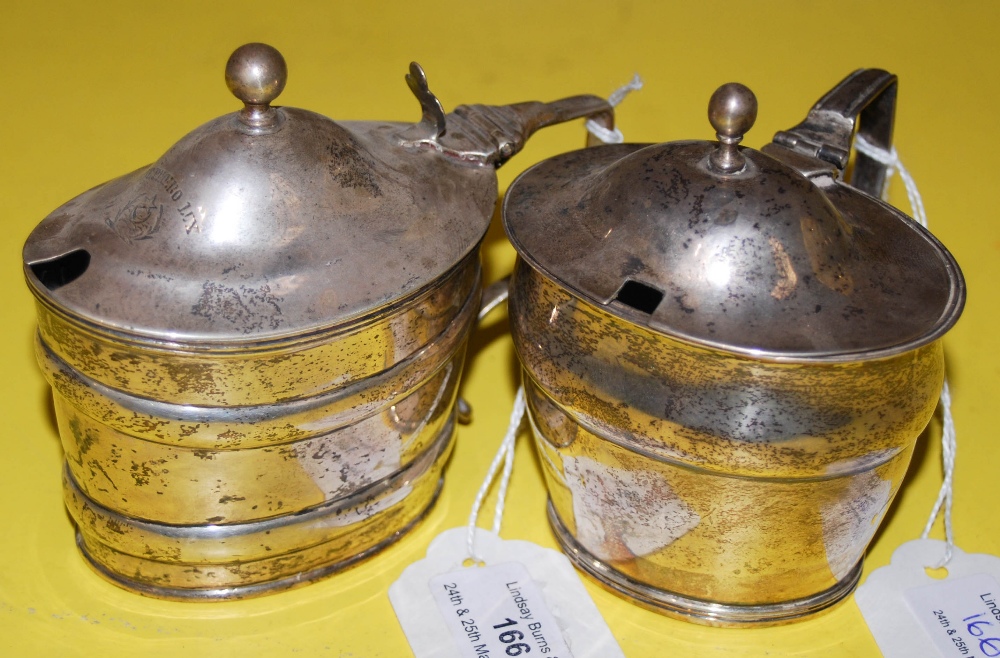 TWO 19TH CENTURY SILVER MUSTARD POTS