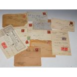STAMP INTEREST - A COLLECTION OF ASSORTED EARLY 20TH CENTURY OPEN ENVELOPES RETAINING THE ORIGINAL