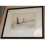 ROBERT H SMITH, THREE ETCHINGS OF COASTAL VIEWS WITH FISHING BOATS, EACH SIGNED IN PENCIL, THE