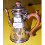 LONDON SILVER COFFEE POT OF SMALL SIZE, MAKERS MARK OF 'GOLDSMITHS AND SILVERSMITHS COMPANY'