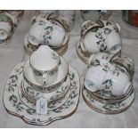 CROWN STAFFORDSHIRE FLORAL DECORATED PART TEA SET.