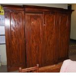 VICTORIAN MAHOGANY BREAKFRONT FOUR-DOOR WARDROBE