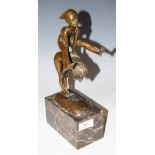 LATE 20TH CENTURY FRENCH PATINATED BRONZE BY MILO, WITH BRONZE FOUNDRY STAMP TO BASE ON A