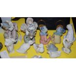 COLLECTION OF SIX NAO PORCELAIN FIGURES TOGETHER WITH FOUR LLADRO PORCELAIN FIGURES.