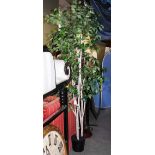 *A PAIR OF FAUX FICUS TREES