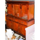 REPRODUCTION MAHOGANY TWO-PART DISPLAY CABINET