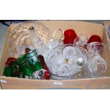 THREE BOXES - ASSORTED CLEAR AND COLOURED GLASSWARE