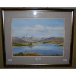 •AR TWO FRAMED DECORATIVE WATERCOLOURS, ONE BY ROBERT EGGINTON (BRITISH B. 1943), 'KILCHURN