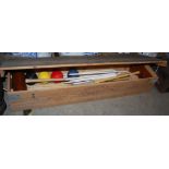 JAQUES CROQUET SET IN ORIGINAL PINE BOX