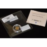 A 14CT GOLD YEAR OF THE THREE KINGS 1936 GOLD COIN, 0.5GRAMS WITH CERTIFICATE OF AUTHENTICITY,