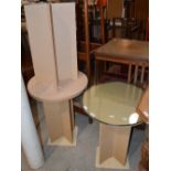 THREE ASSORTED MDF DRAPE TABLES