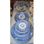 A COLLECTION OF EARLY 20TH CENTURY SPODE'S CAMILLA PATTERN BLUE PRINTED TABLE WARE TO INCLUDE