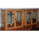 TWO OAK CASED SETS OF LABORATORY BALANCES, BY ANDREW BAIRD OF EDINBURGH, TOGETHER WITH ANOTHER OAK
