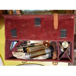 AN EARLY 20TH CENTURY BRASS COLLAPSIBLE TRAVELLING MONOCULAR MICROSCOPE, J SWIFT & SON LONDON,