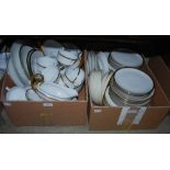 TWO BOXES - ASSORTED WHITE AND GILT GERMAN TABLE WARE
