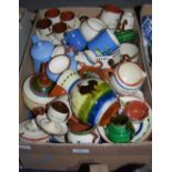 BOX - ASSORTED TORQUAY SLIP GLAZED POTTERY