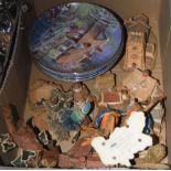 BOX - ASSORTED COALPORT, RESIN BIRD FIGURES, LILLIPUT LANE BUILDINGS, FRANKLIN MINT COLLECTORS