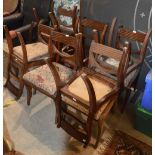A SET OF SIX 19TH CENTURY MAHOGANY DINING CHAIRS TOGETHER WITH A SET OF FOUR SIMILAR CHAIRS AND A