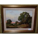 VINCENT SELBY (20TH CENTURY BRITISH SCHOOL) RURAL COTTAGE SCENE OIL ON BOARD, SIGNED 16CM X 22.5CM