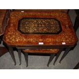 NEST OF THREE CONTINENTAL BURR WALNUT MARQUETRY INLAID OCCASIONAL TABLES