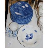 EIGHT SWEDISH RORSTRAND BLUE AND WHITE PORCELAIN COLLECTORS PLATES, A ROYAL COPENHAGEN FINLANDIA