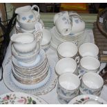 A WEDGWOOD ICE ROSE PATTERN PART TEA SET TOGETHER WITH A PARAGON TIVOLI PATTERN PART TEA SET, AND